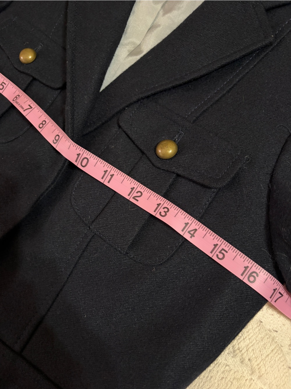 Beautiful Loft size 2 women’s wool  
navy blue military blazer with ruffle hem. - Picture 10 of 10